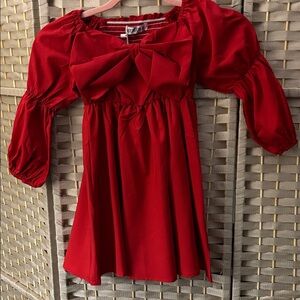 Elegant Red Kids Casual Dress
